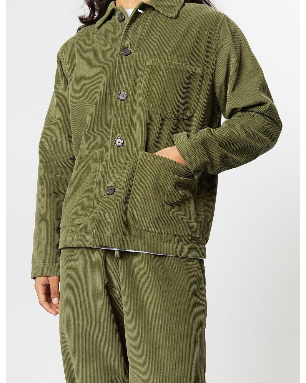 Universal Works Green Field Jacket (Corduroy) for men