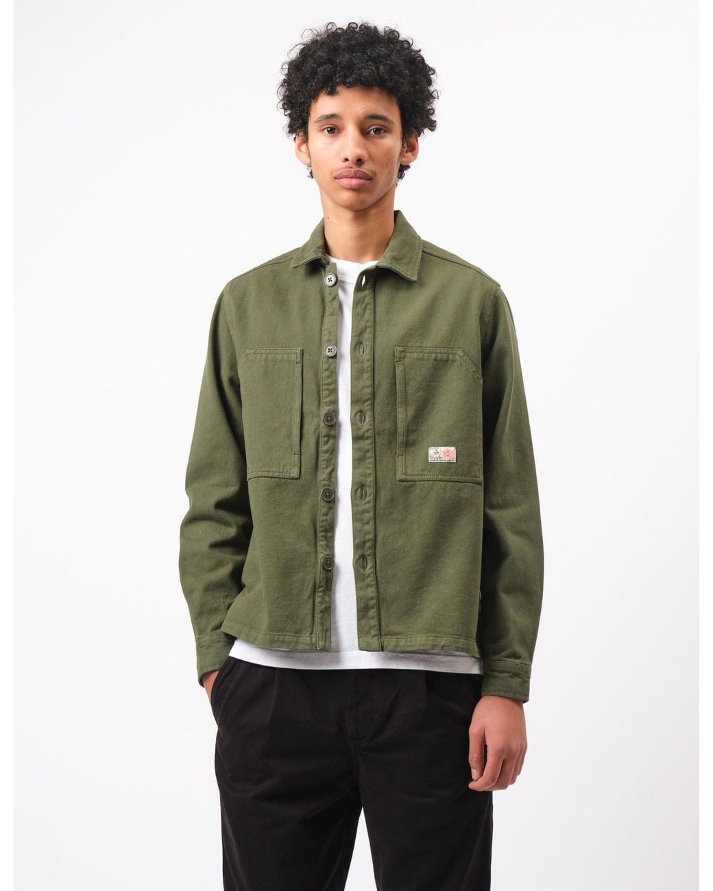 BHODE Green Map Pocket Overshirt Twill for men