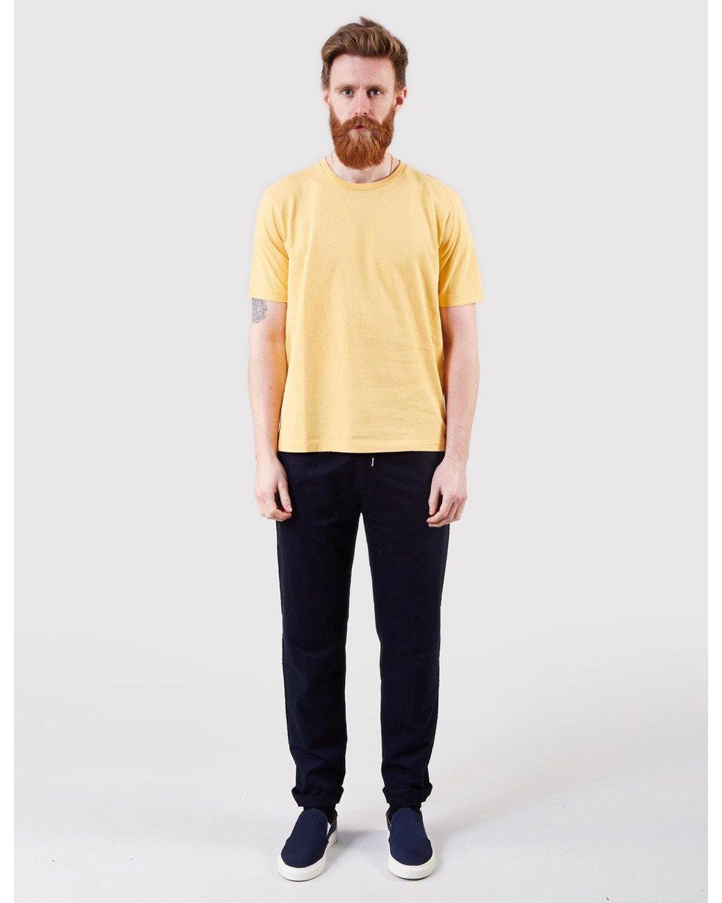 Folk Blue Folk Contrast Sleeve T-Shirt for men