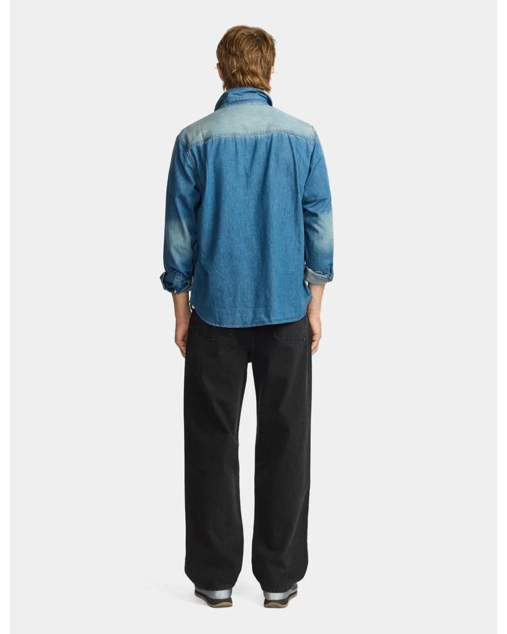 Larriet Blue Cliff Long Sleeve Shirt (70S Wash) for men