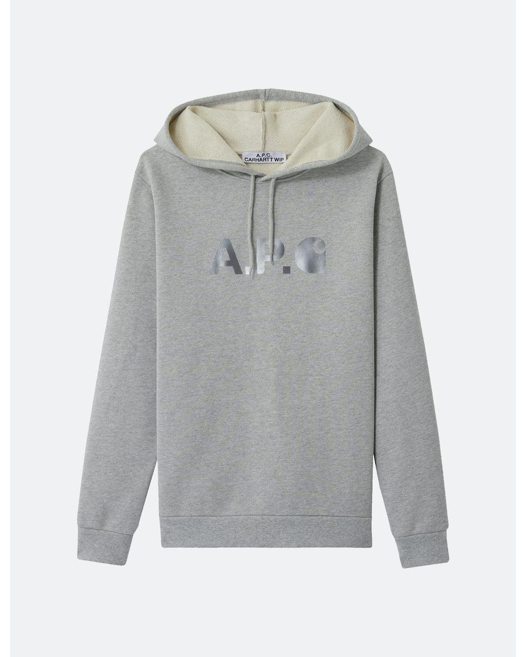 A.P.C. Gray X Carhartt-Wip Stash Hoodie for men
