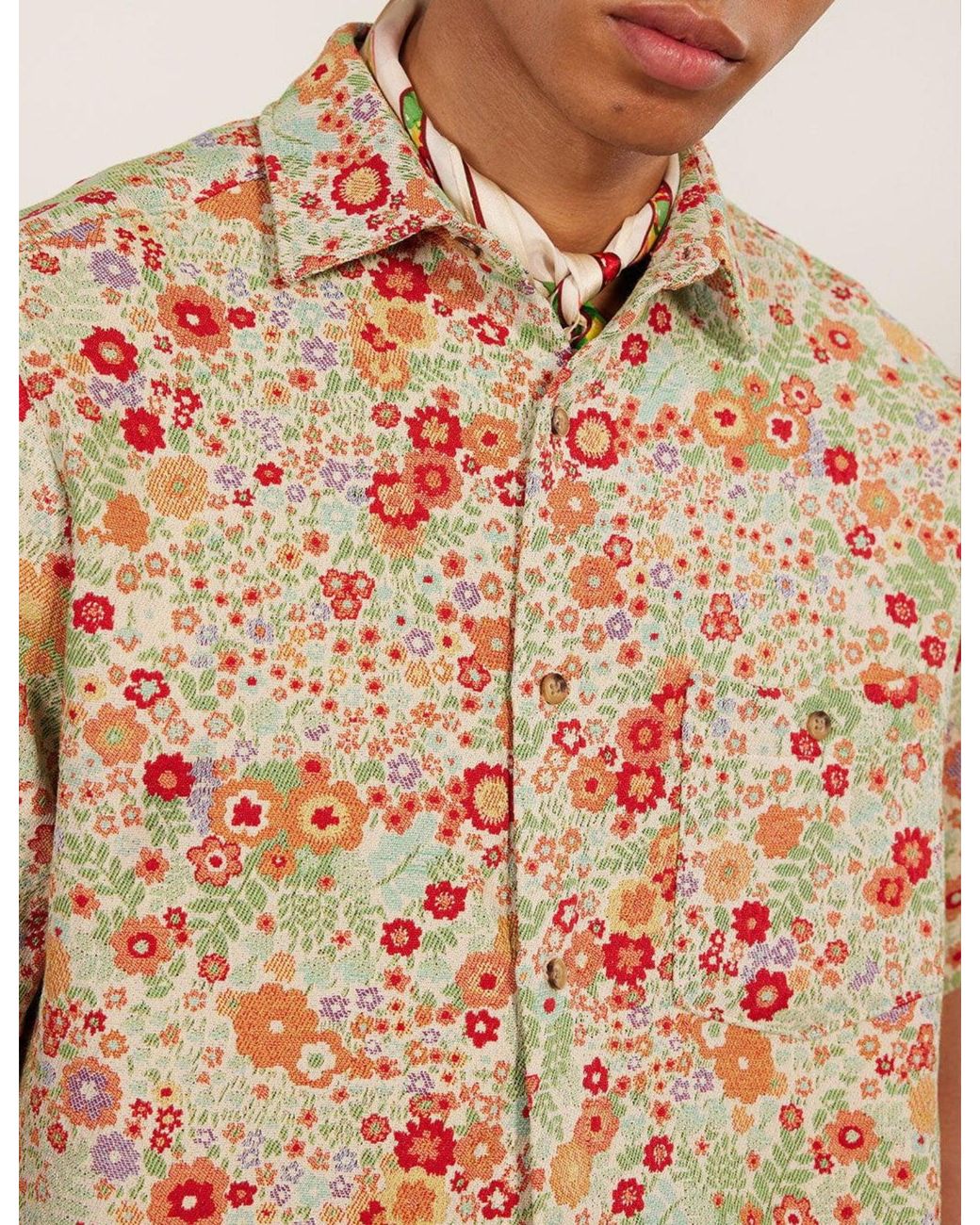 Percival Natural Clerk Floral Shirt for men