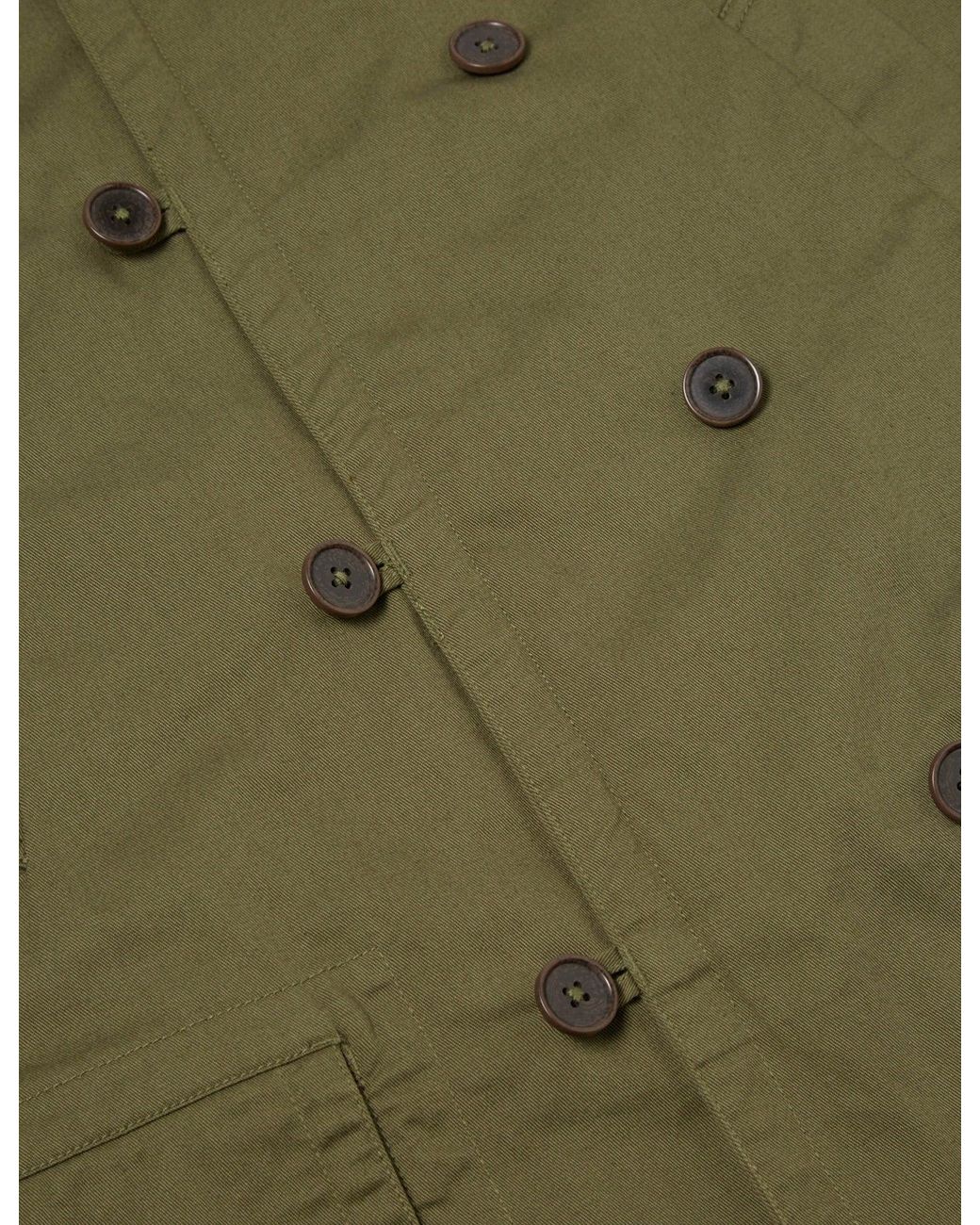 Universal Works Green Reversible Mackinaw Jacket for men