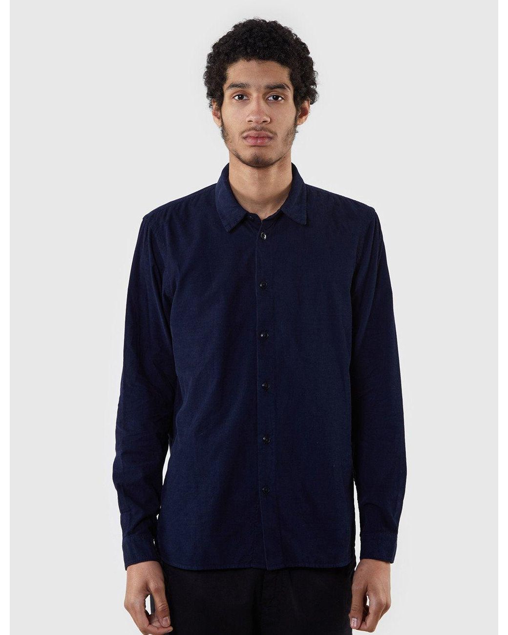 Folk Blue Folk Baby Cord Shirt for men