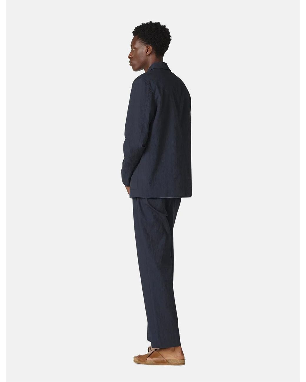 A.P.C. Blue Martin Jacket (Seersucker) for men