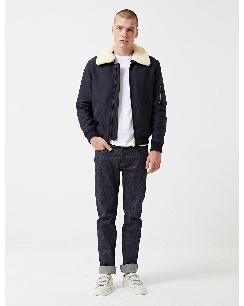 A.P.C. Blue Manchester Bomber Jacket for men