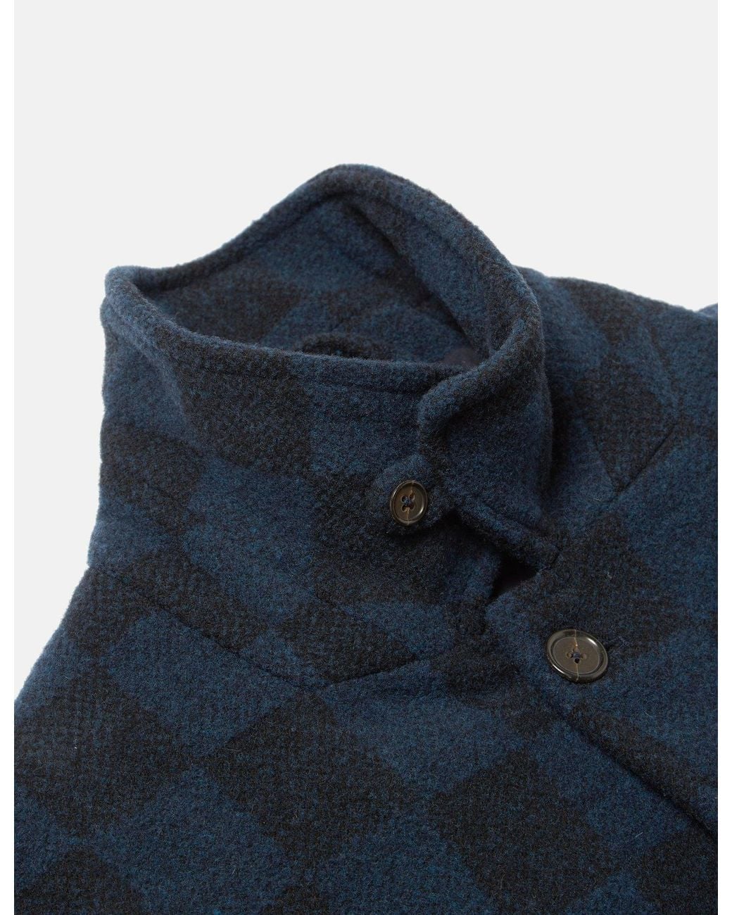 Universal Works Blue Overcoat (Merino Lambswool) for men