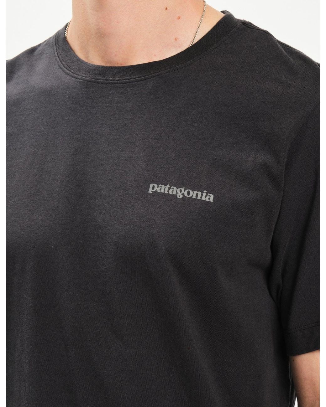 Patagonia Black P-6 Logo T-Shirt for men