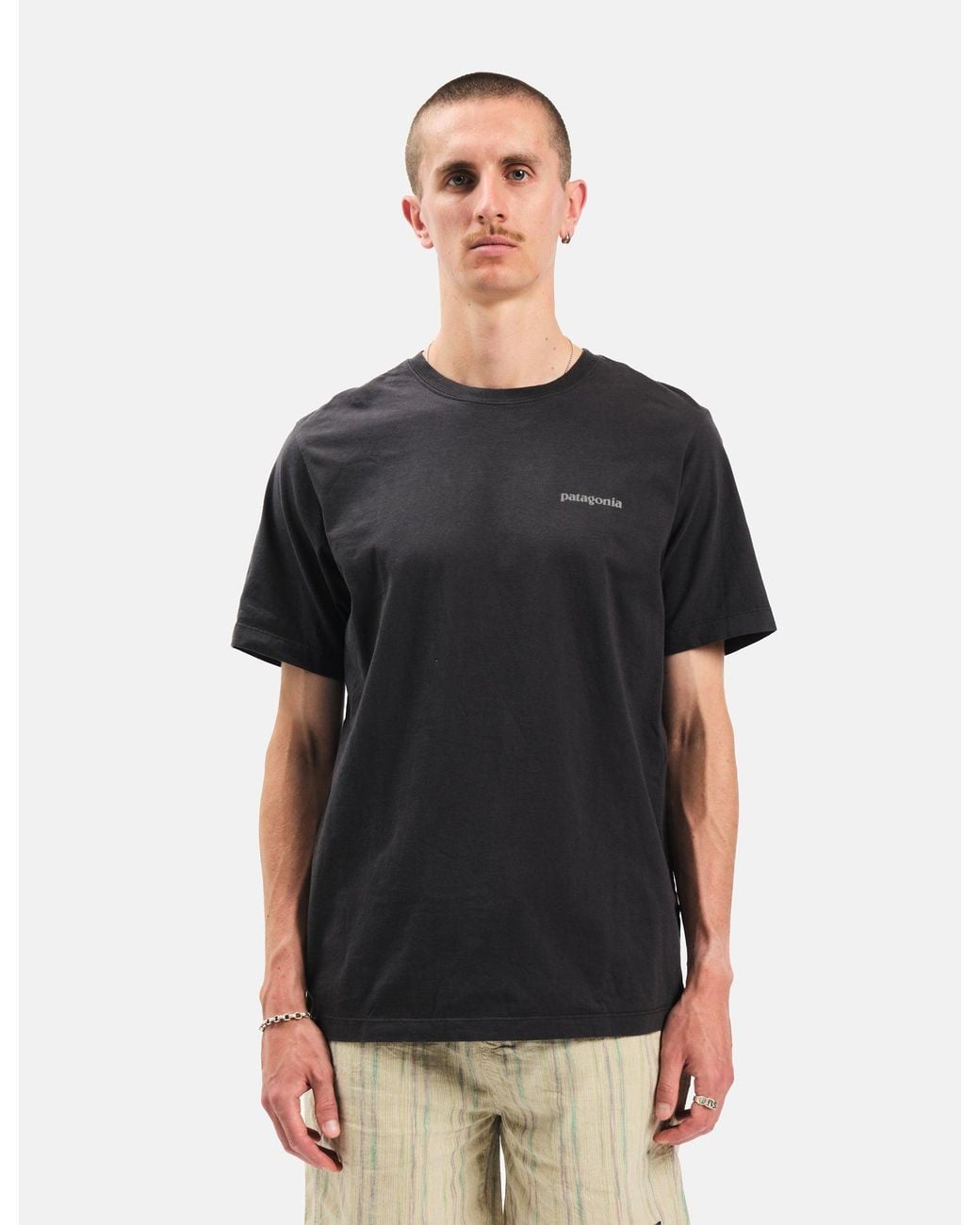 Patagonia Black P-6 Logo T-Shirt for men