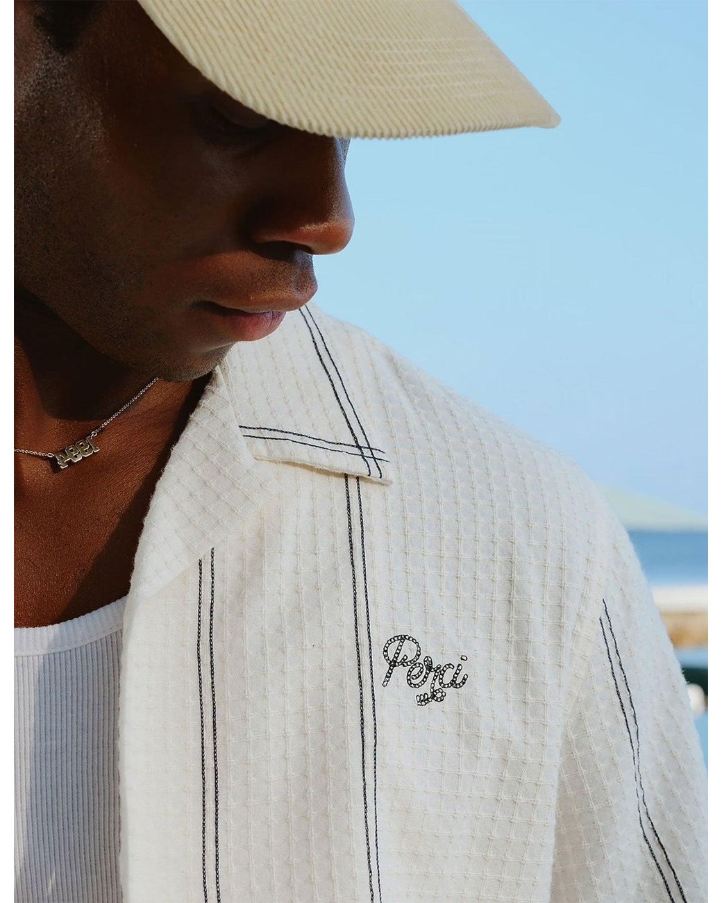 Percival White Sicily Cuban Shirt Cotton for men