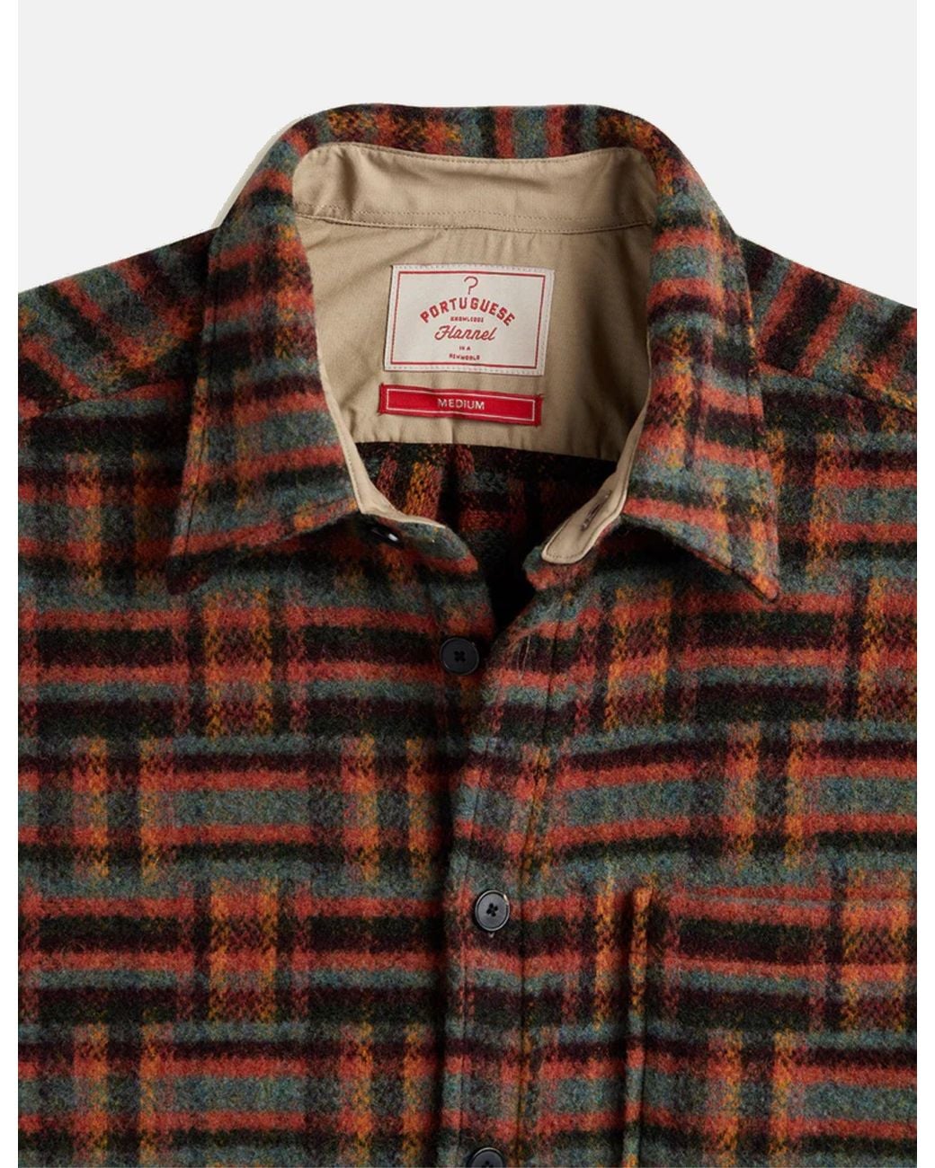 Portuguese Flannel Red Abstract Geometric Shirt for men