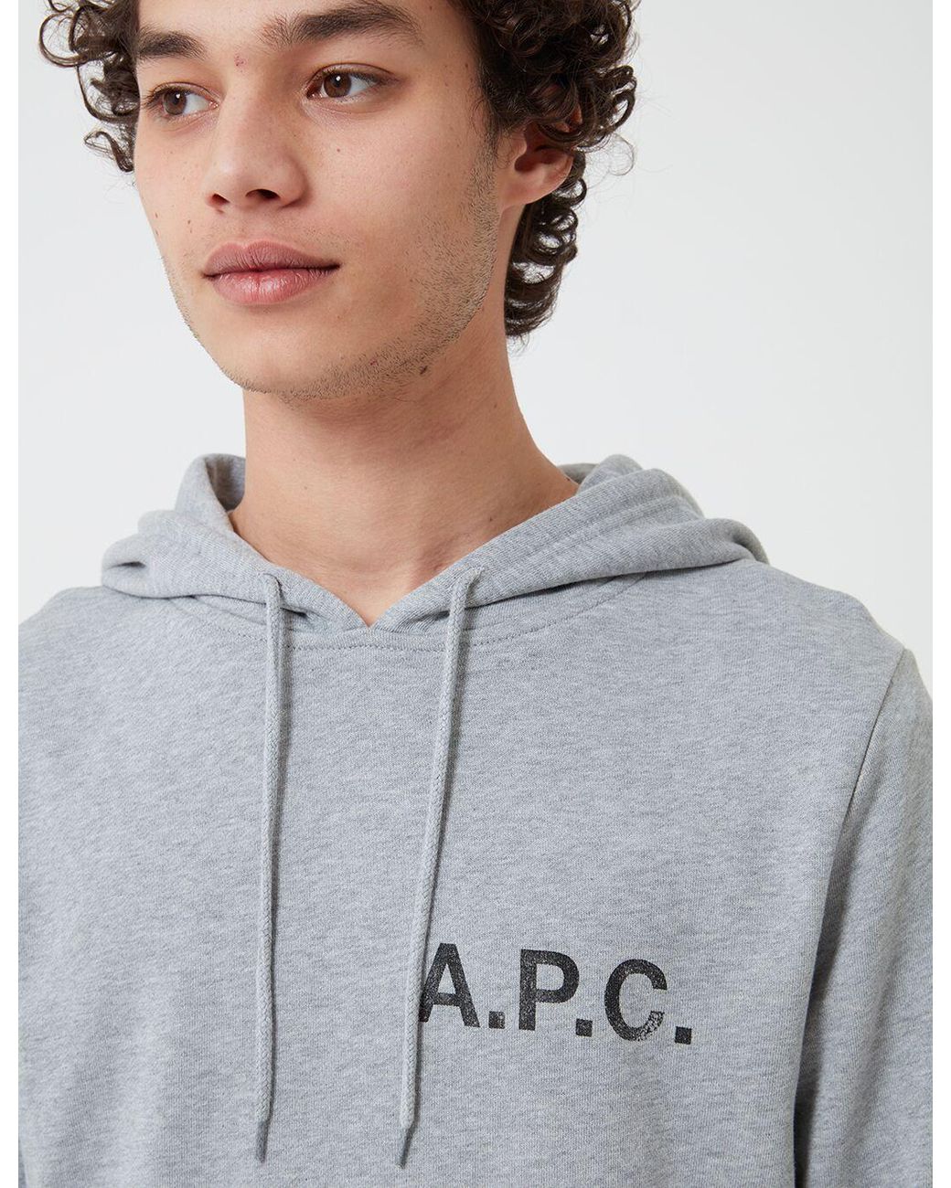 A.P.C. Gray Stamp Hoodie for men