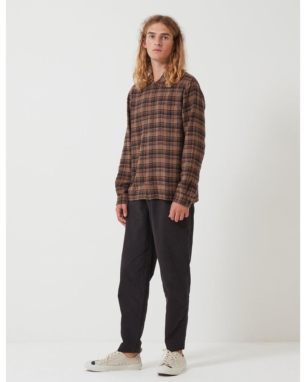Folk Brown Folk Patch Shirt (Check) for men