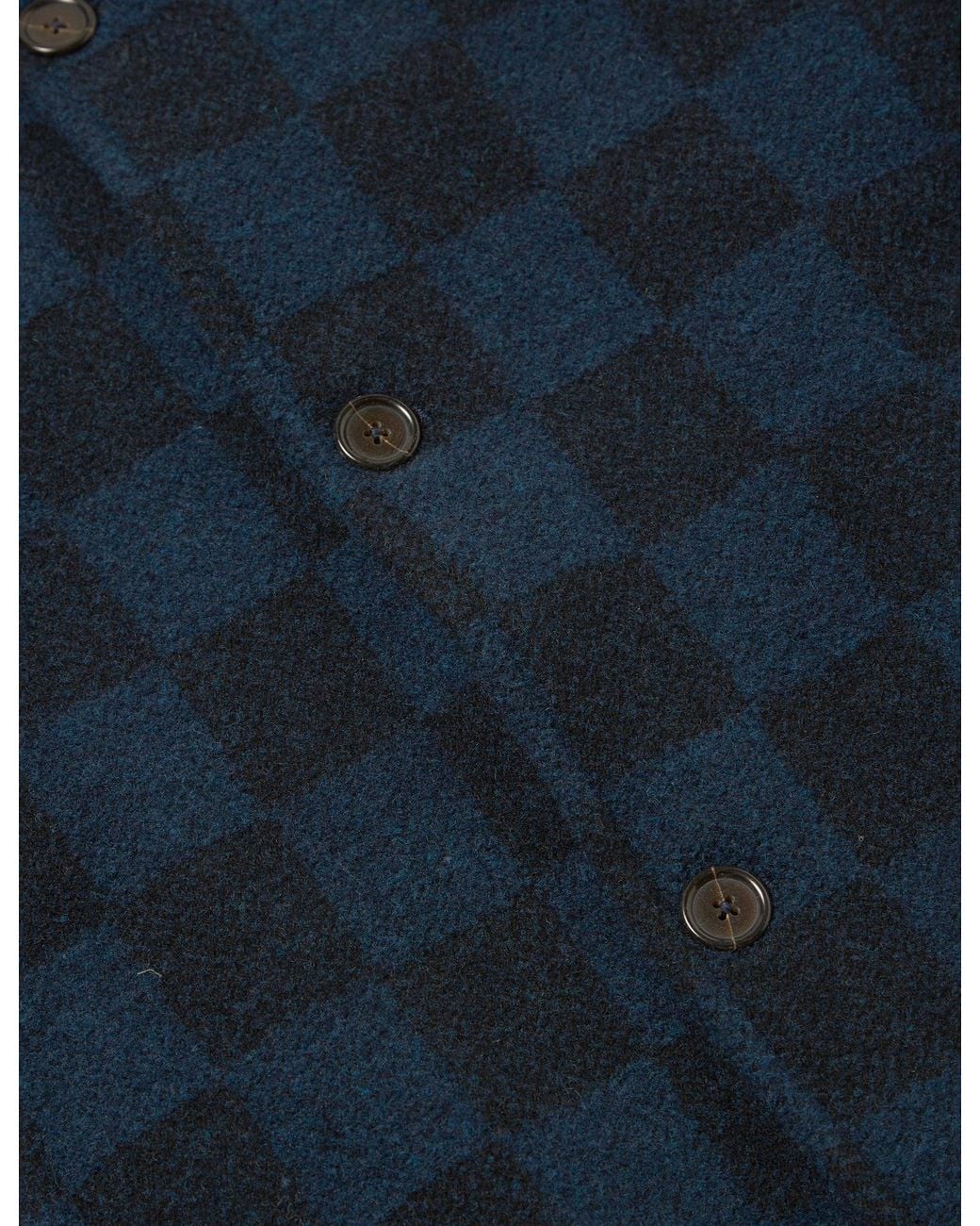 Universal Works Blue Overcoat (Merino Lambswool) for men