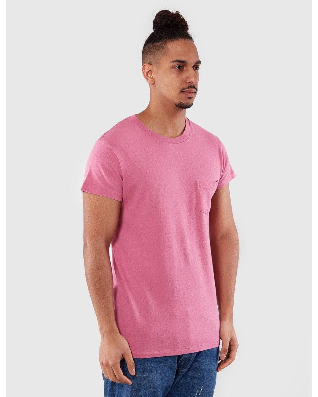 Folk Pink Folk Contrast Sleeve T-Shirt for men