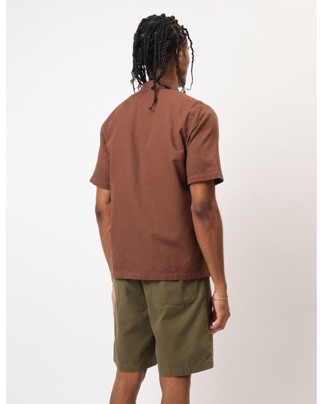 BHODE Red Cuca Short Sleeve Shirt (Linen) for men