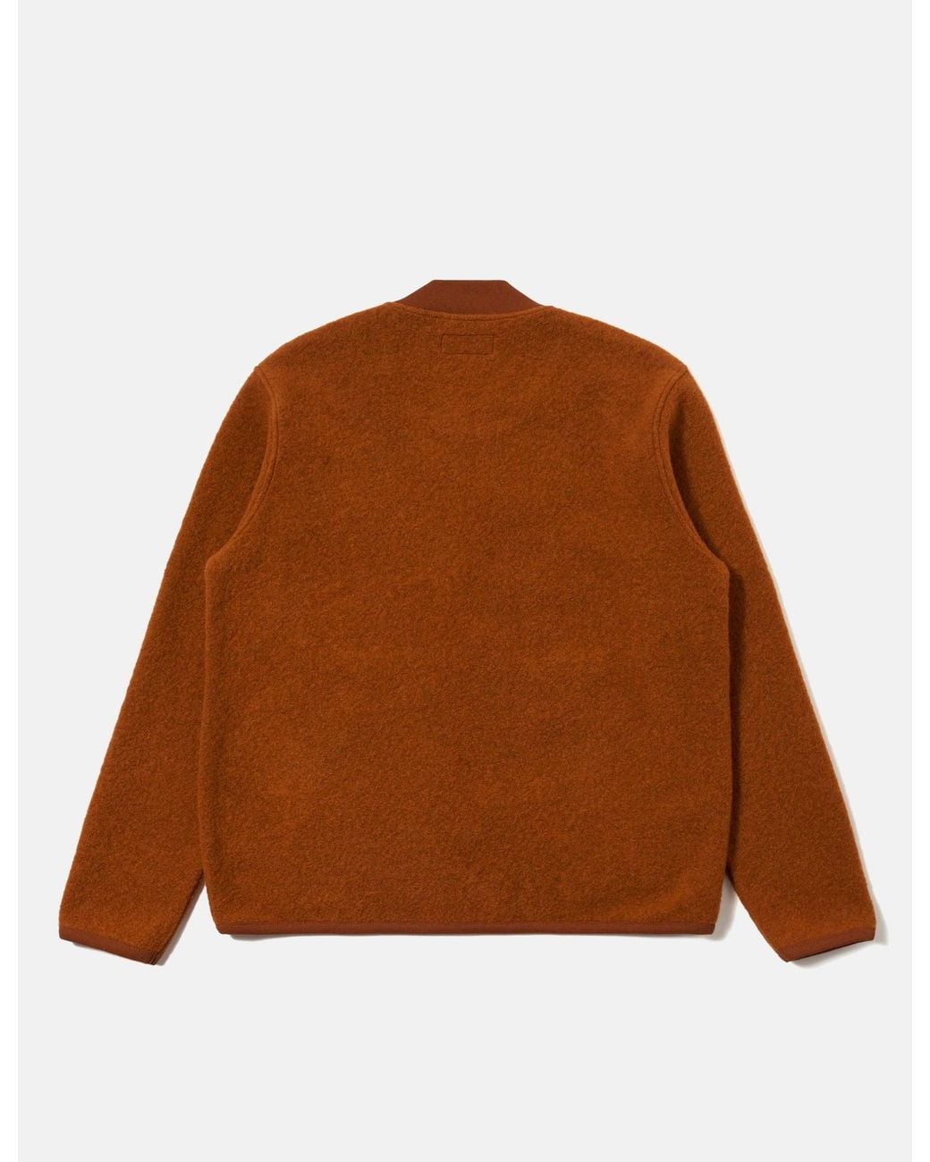 Universal Works Orange Zip Bomber Jacket (Wool Fleece) for men
