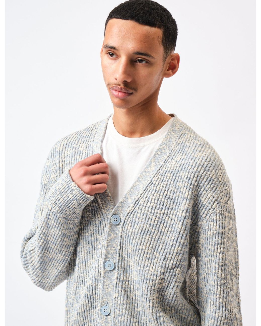 NN07 Gray Jesse Knitted Cardigan for men