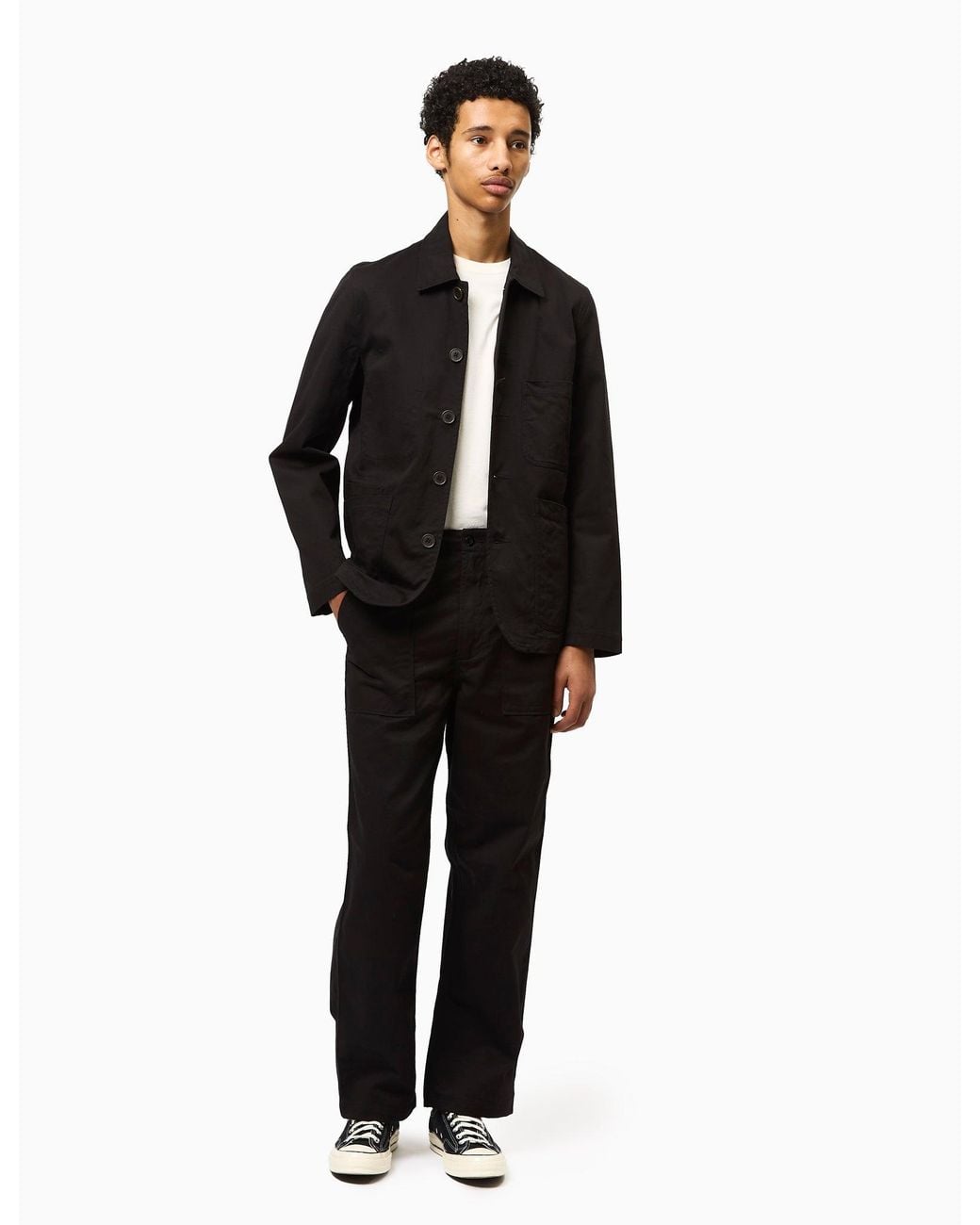 Universal Works Black Bakers Jacket (Twill) for men