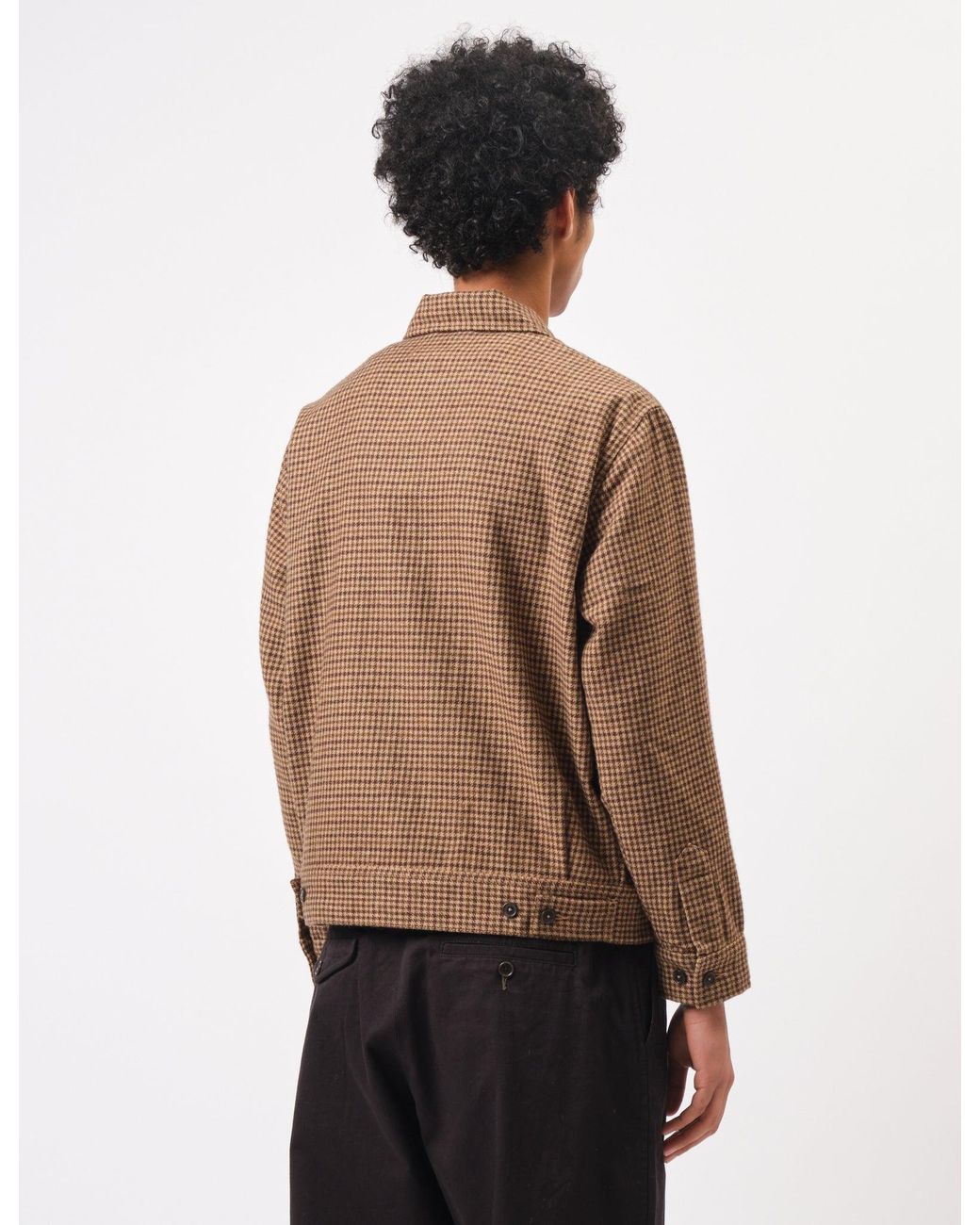 Universal Works Brown Rose Bowl Jacket (Houndstooth Tweed) for men