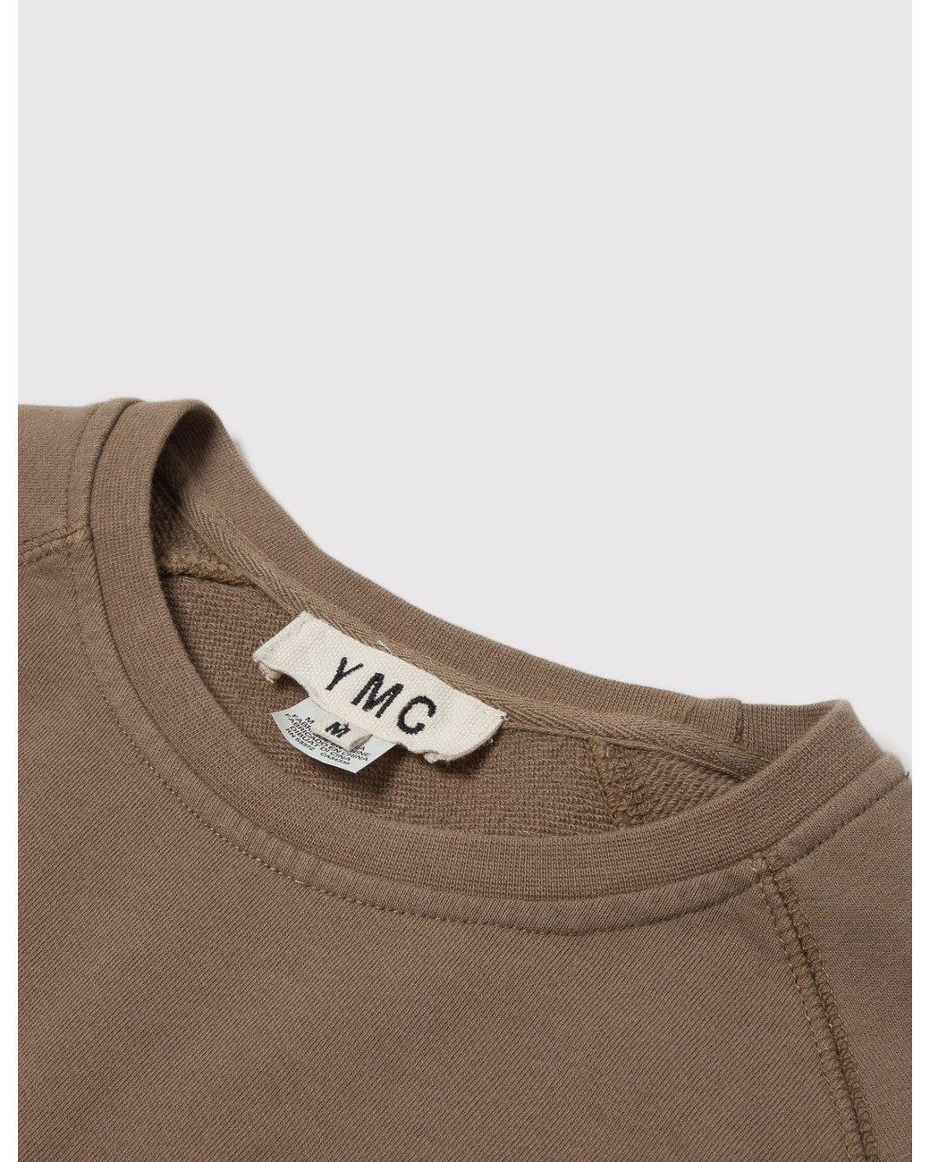 YMC Brown Loopback Raglan Sweatshirt for men