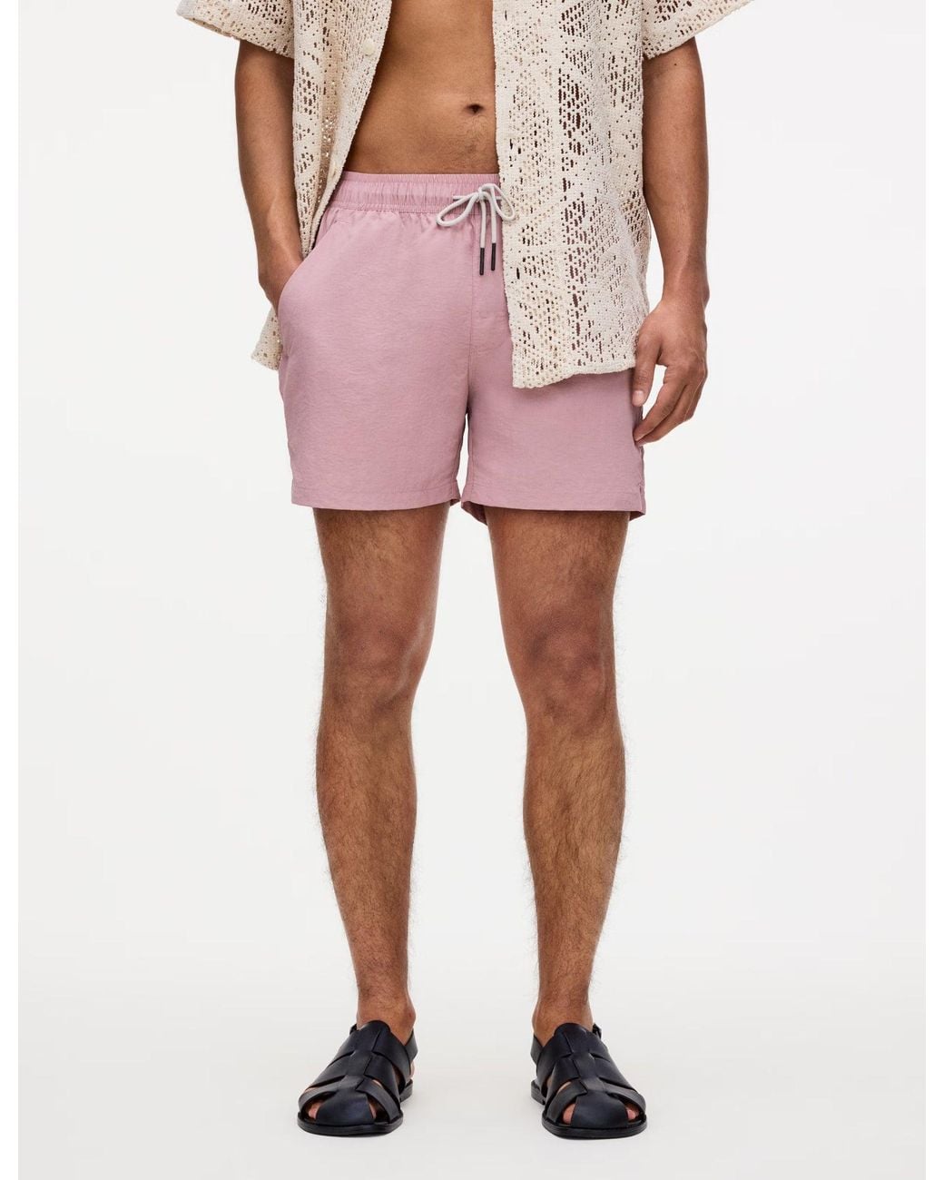 Oas Pink Blush Nylon Swim Shorts for men