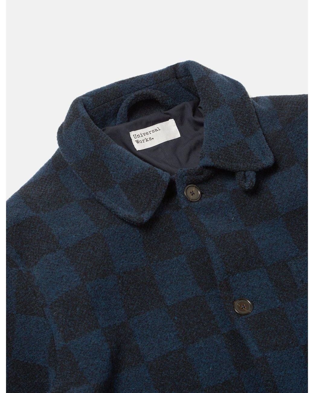 Universal Works Blue Overcoat (Merino Lambswool) for men