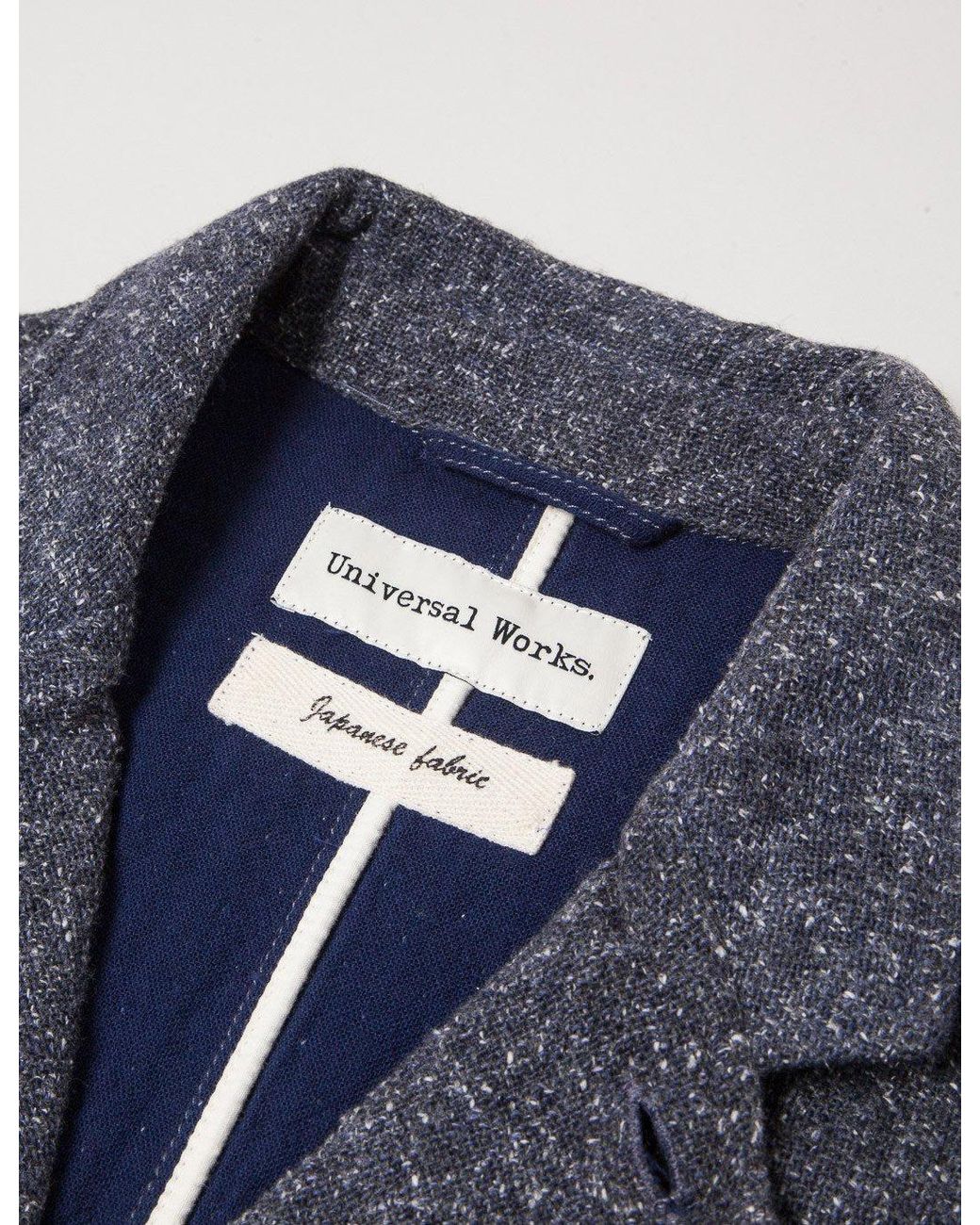Universal Works Blue Tweed Suit Jacket for men