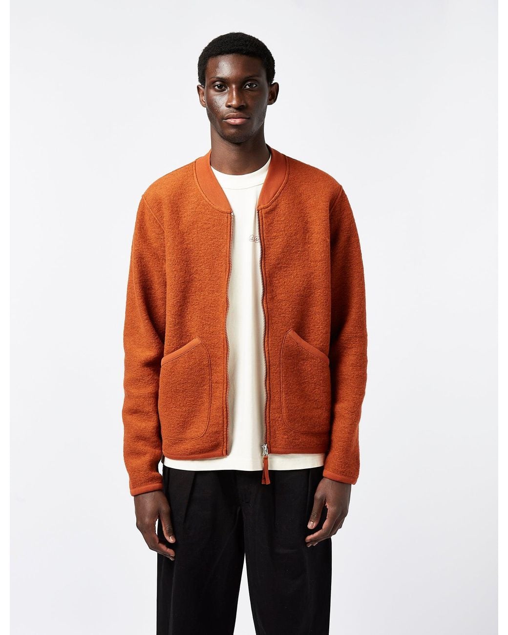 Universal Works Orange X Article Exclusive Zip Bomber (Wool) for men