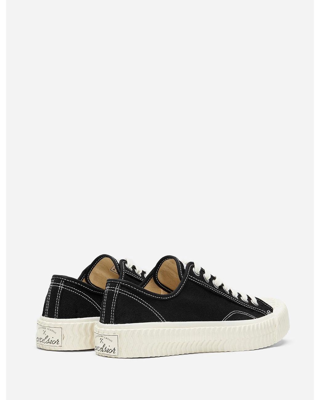 Excelsior White Bolt Low Canvas Trainers for men