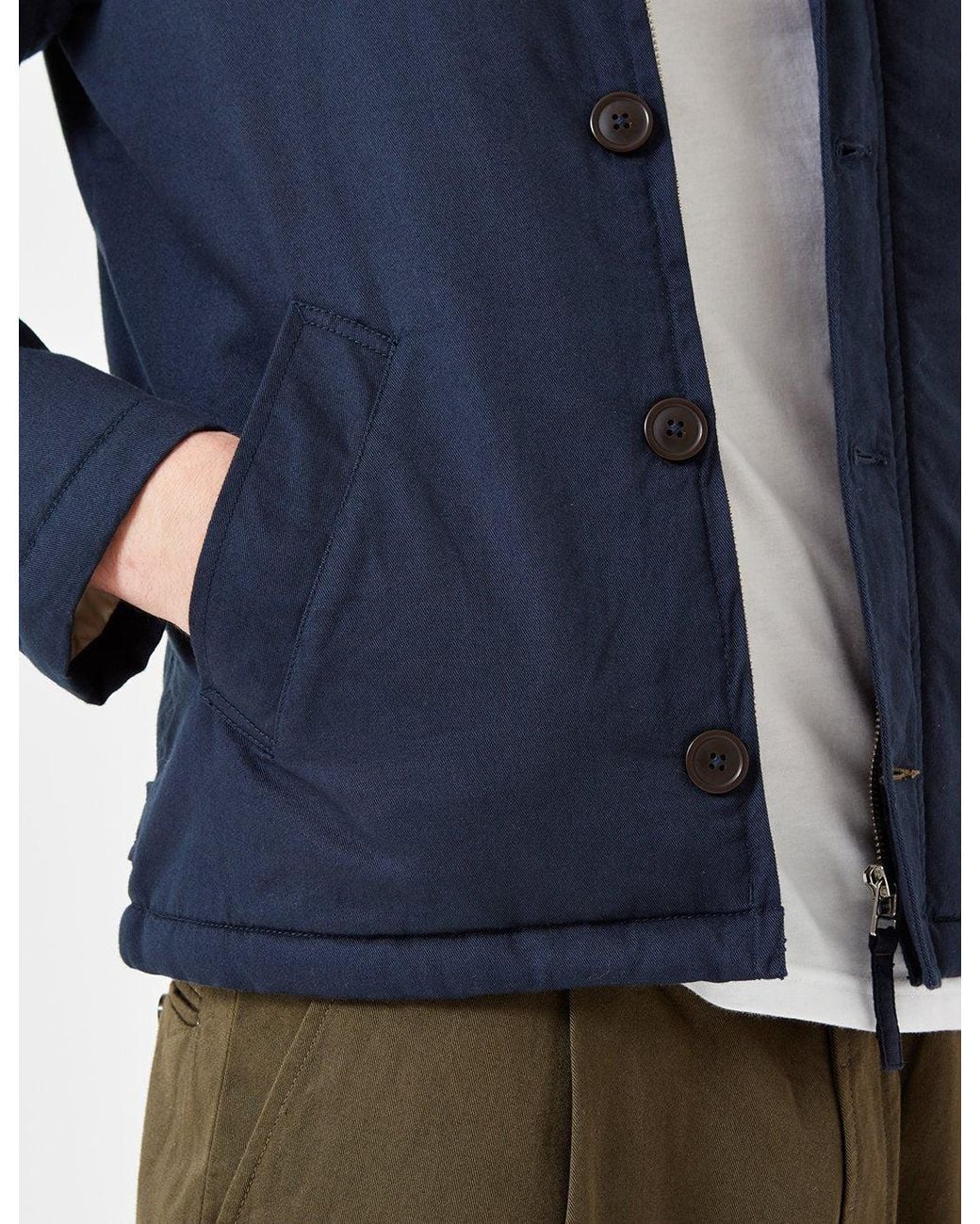 Universal Works Blue N1 Sherpa Jacket for men