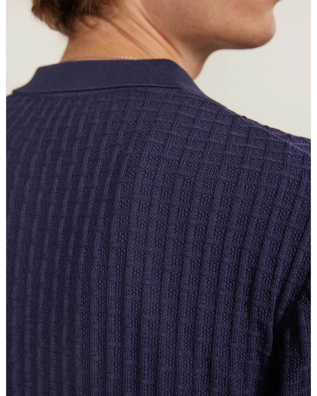 Percival Blue Dip Dab Knitted Shirt (Organic Cotton) for men