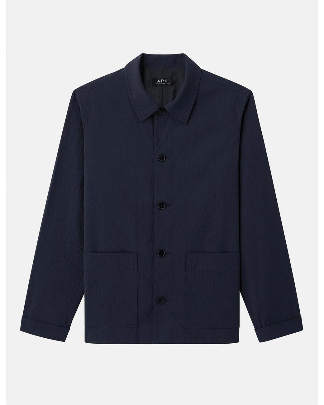 A.P.C. Blue Martin Jacket (Seersucker) for men