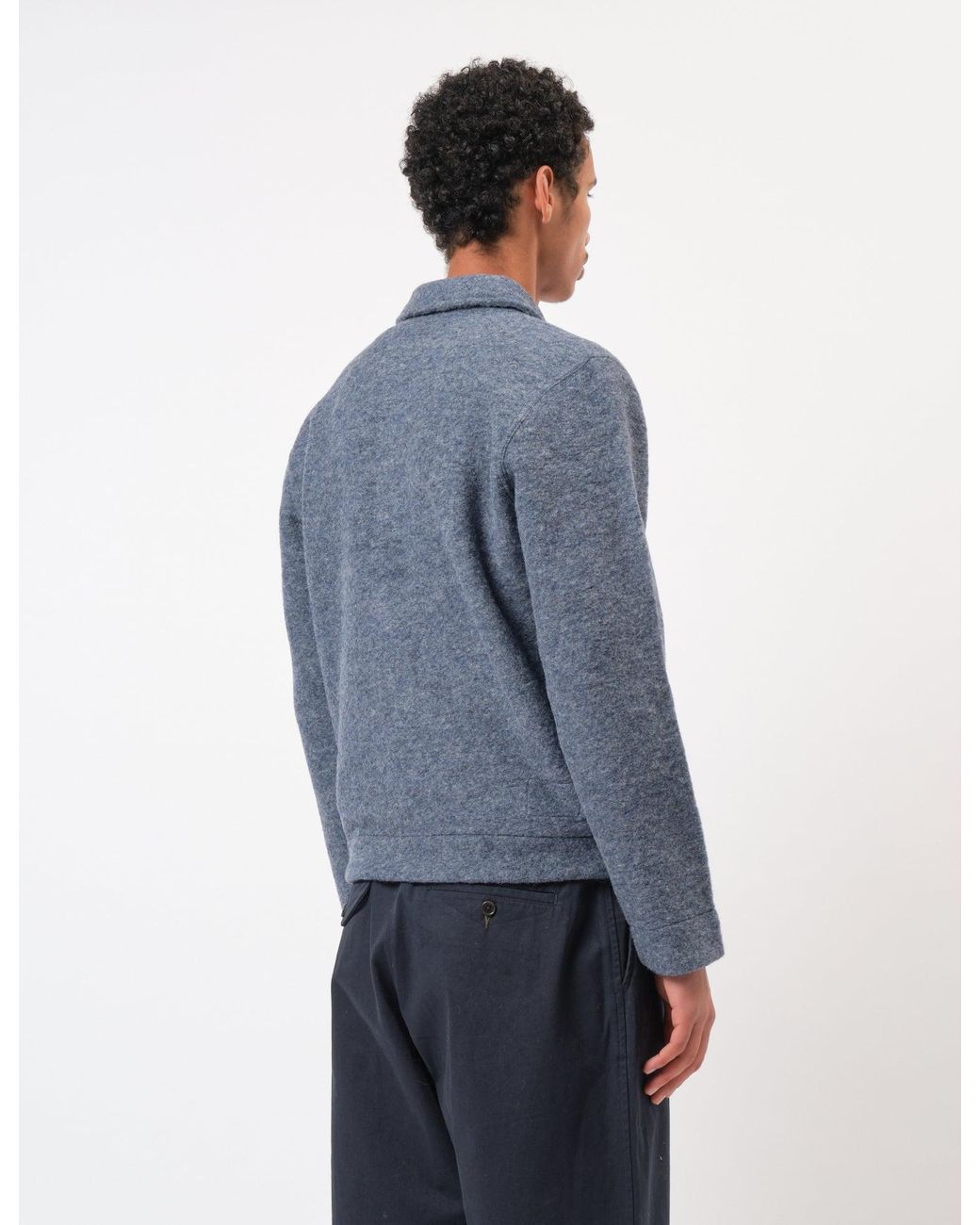 Universal Works Blue Uniform Jacket (Wool Fleece) for men