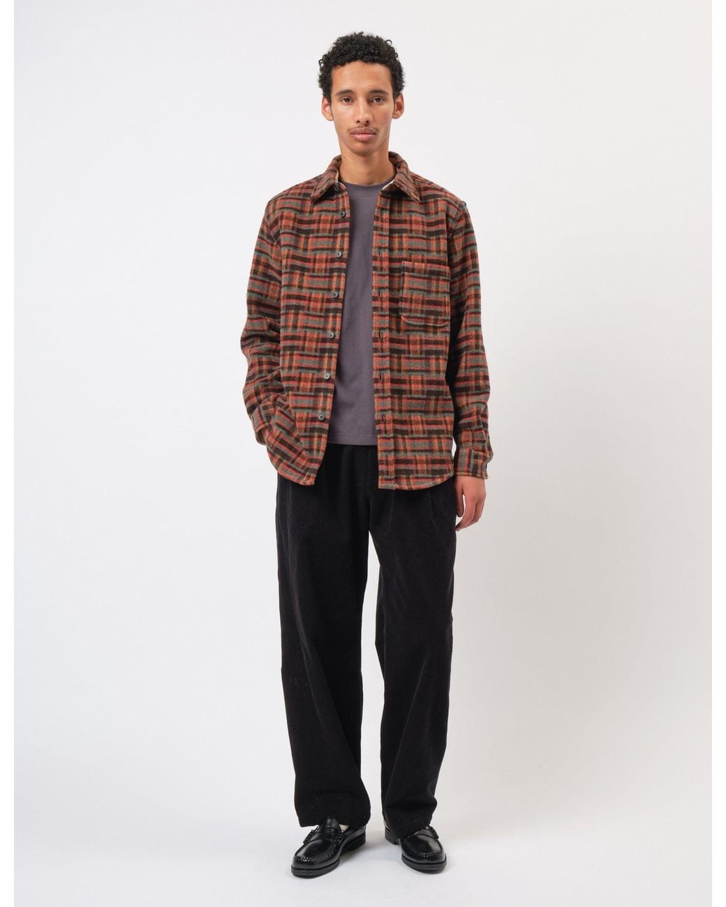 Portuguese Flannel Red Abstract Geometric Shirt for men