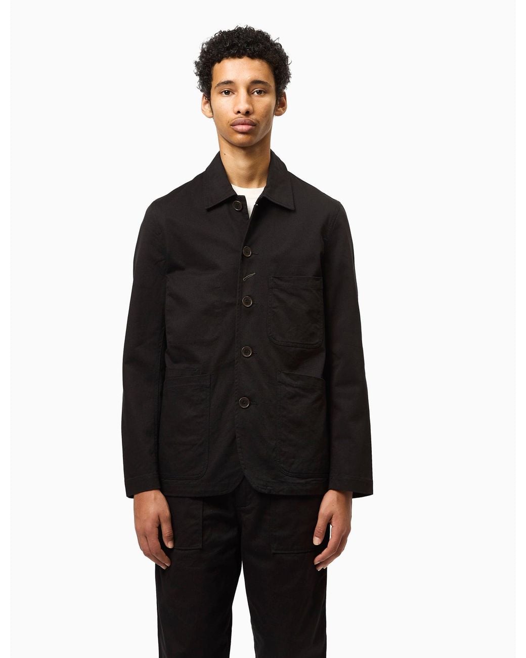 Universal Works Black Bakers Jacket (Twill) for men