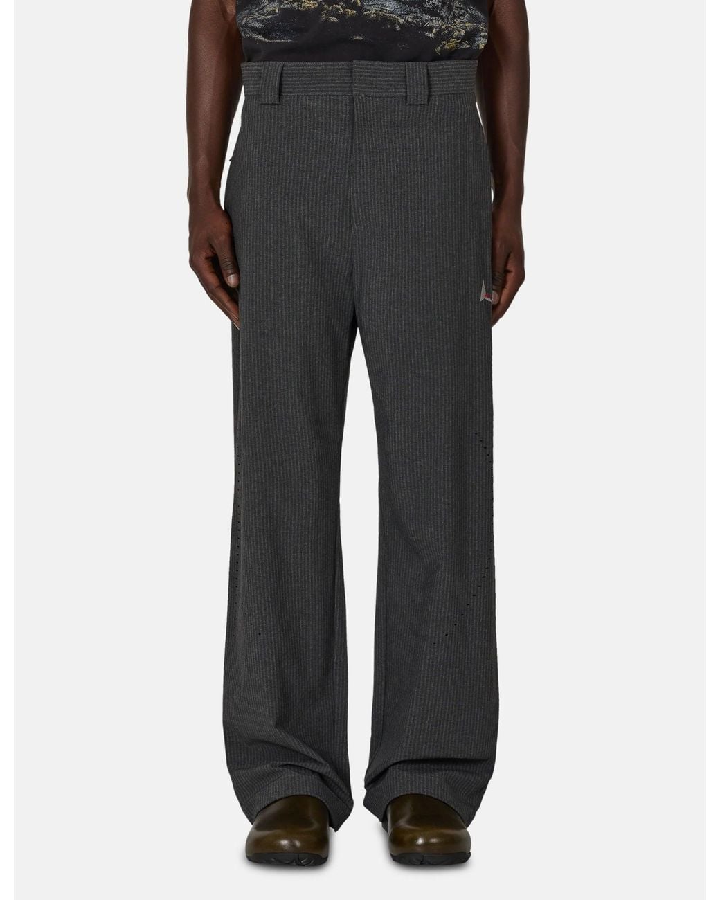 Roa Black Numb Pinstriped Packable Pants for men