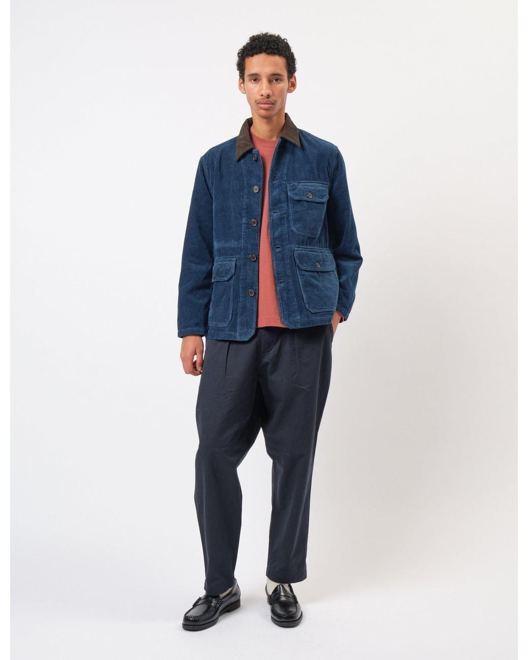 Universal Works Blue Utility Jacket (Cord) for men