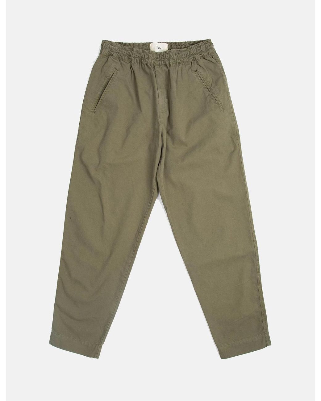 Folk Natural Folk Draw Cord Trousers (Loose Cropped) for men