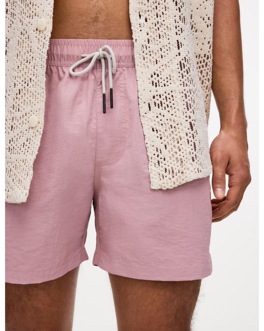 Oas Pink Blush Nylon Swim Shorts for men