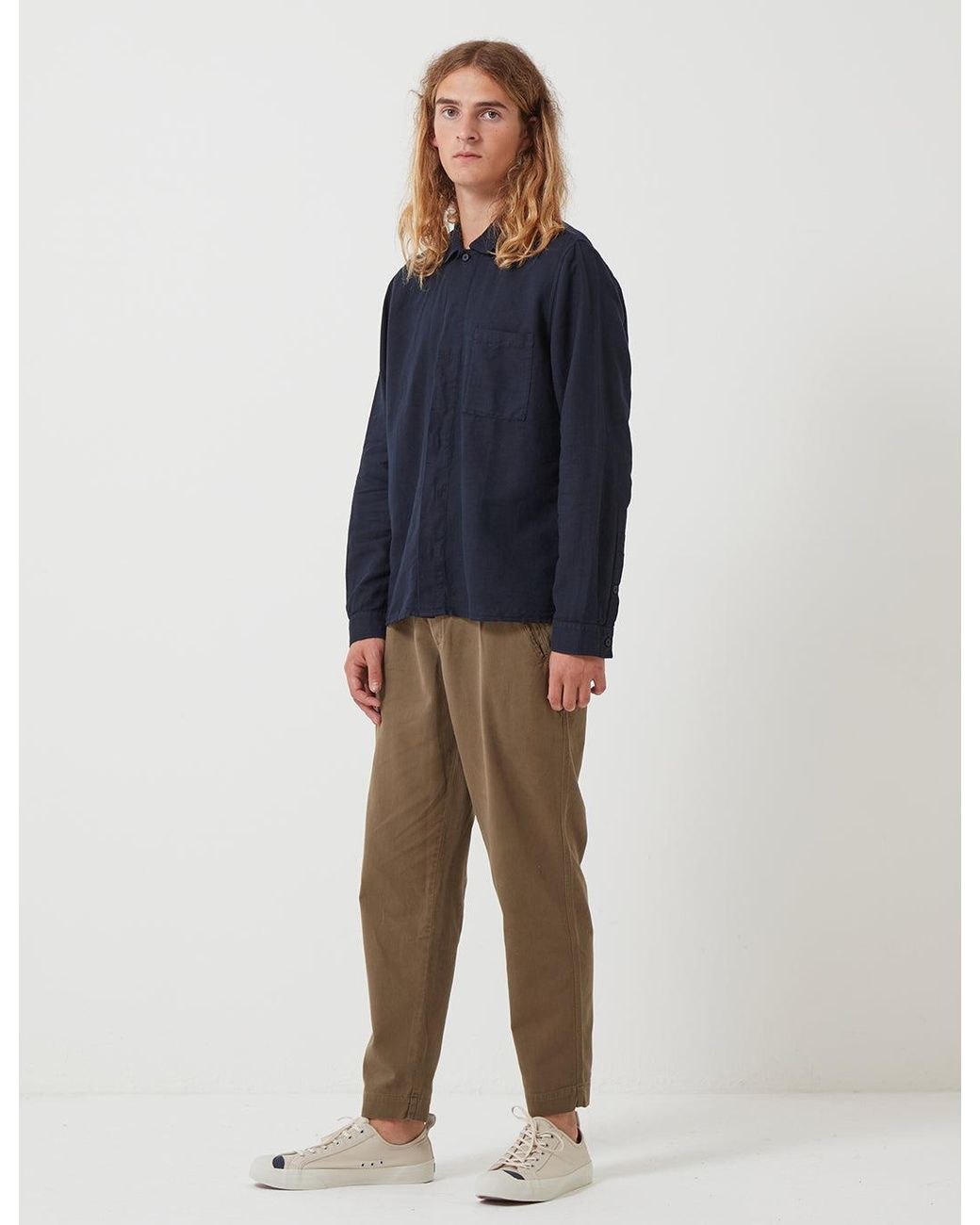Folk Blue Folk Patch Shirt for men