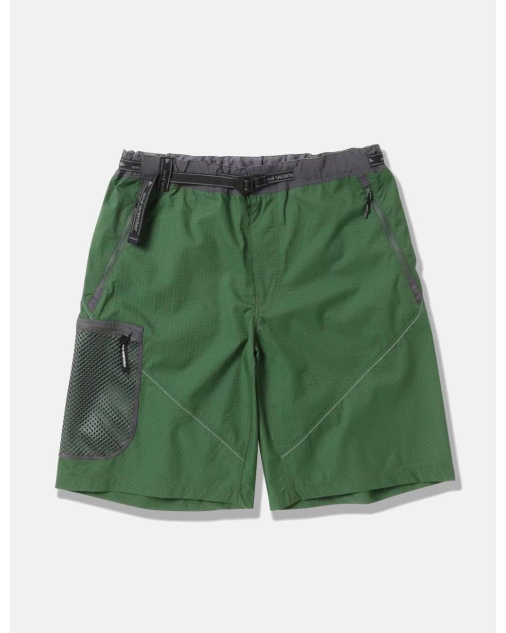 And Wander Green Breath Shorts (Ripstop) for men