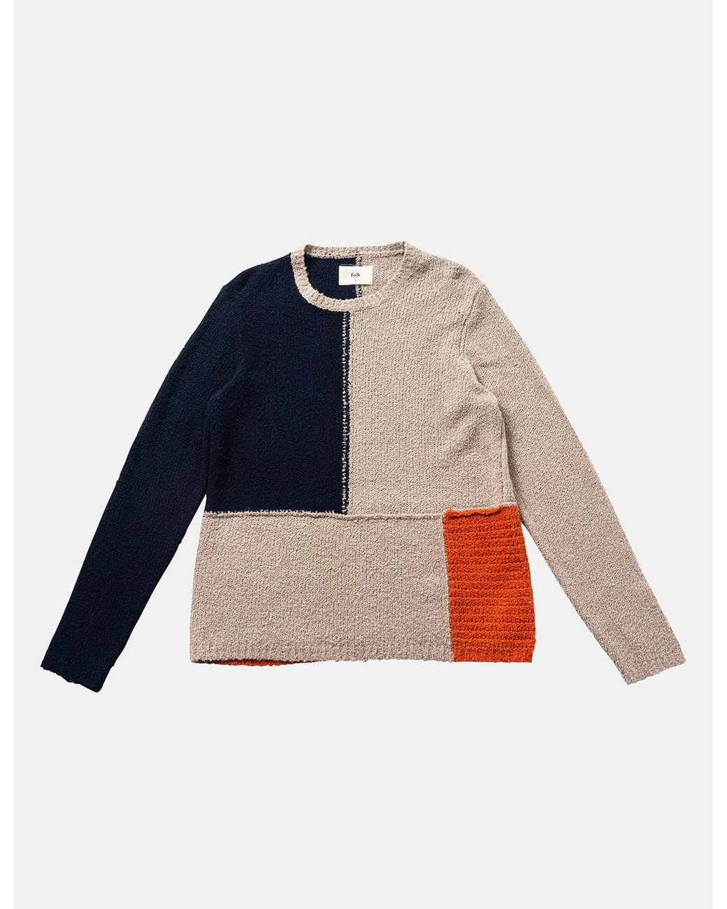 Folk Blue Folk Fracture Crew Sweater for men