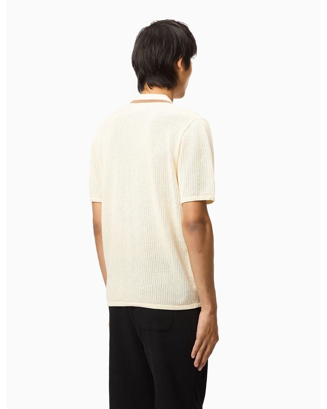 Percival White Alfie Knitted Polo (Cotton) for men