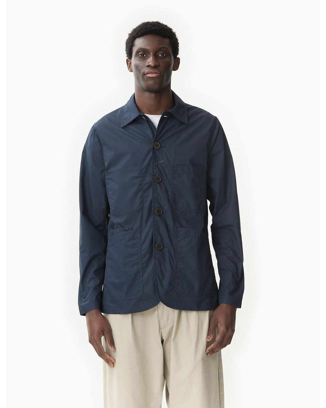 Universal Works Blue Bakers C Jacket (Recycled Poly) for men