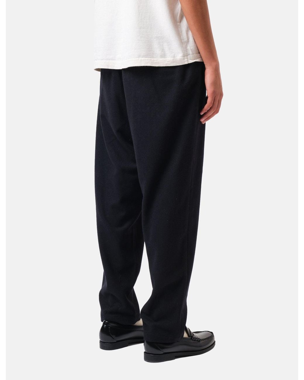 Barbour Black Wool Blend Relaxed Trousers for men