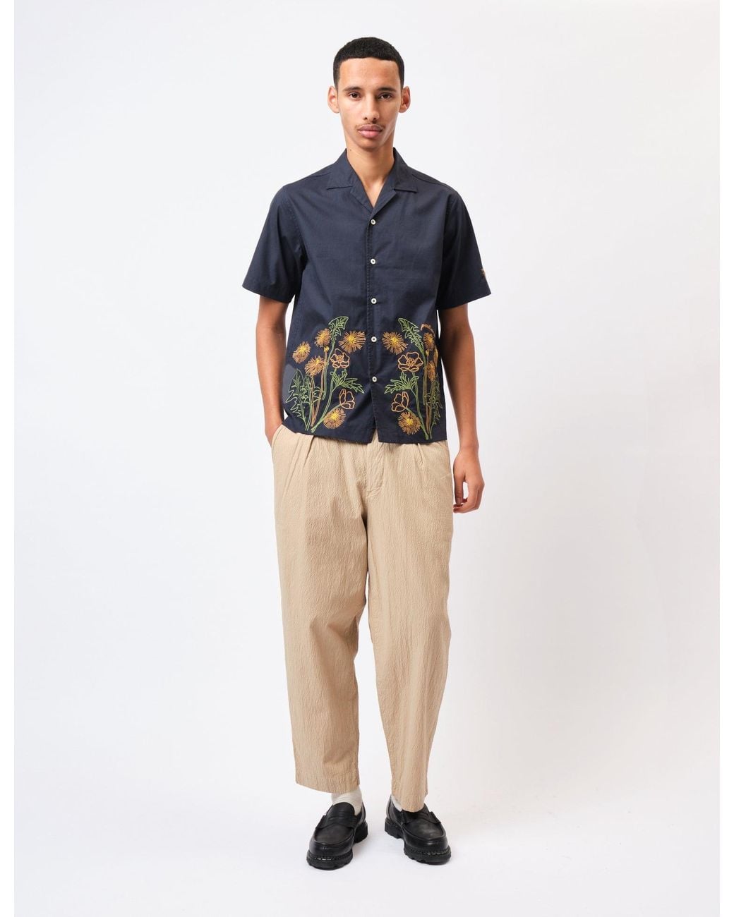 Universal Works Black Oxford Pant (Seersucker Ii) for men