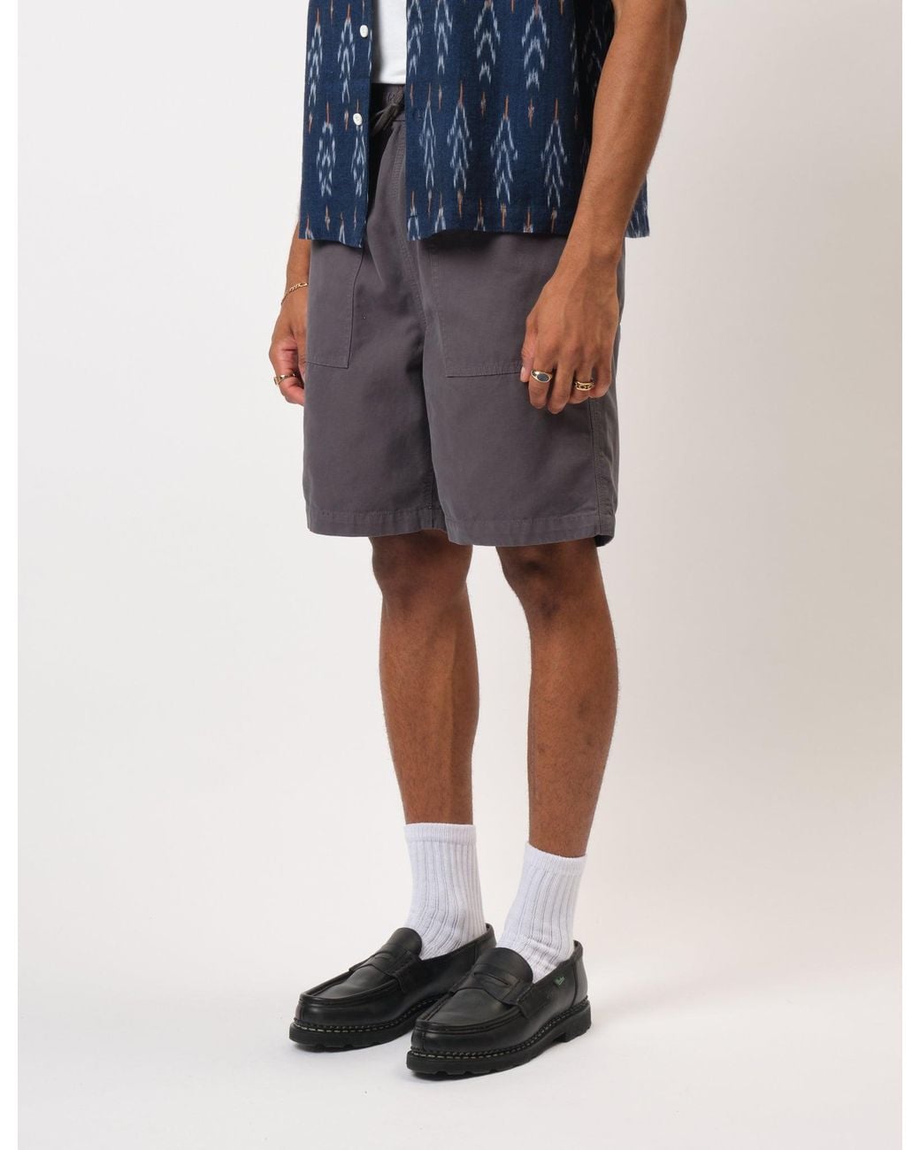 BHODE Gray Fatigue Shorts (Duck Canvas) for men