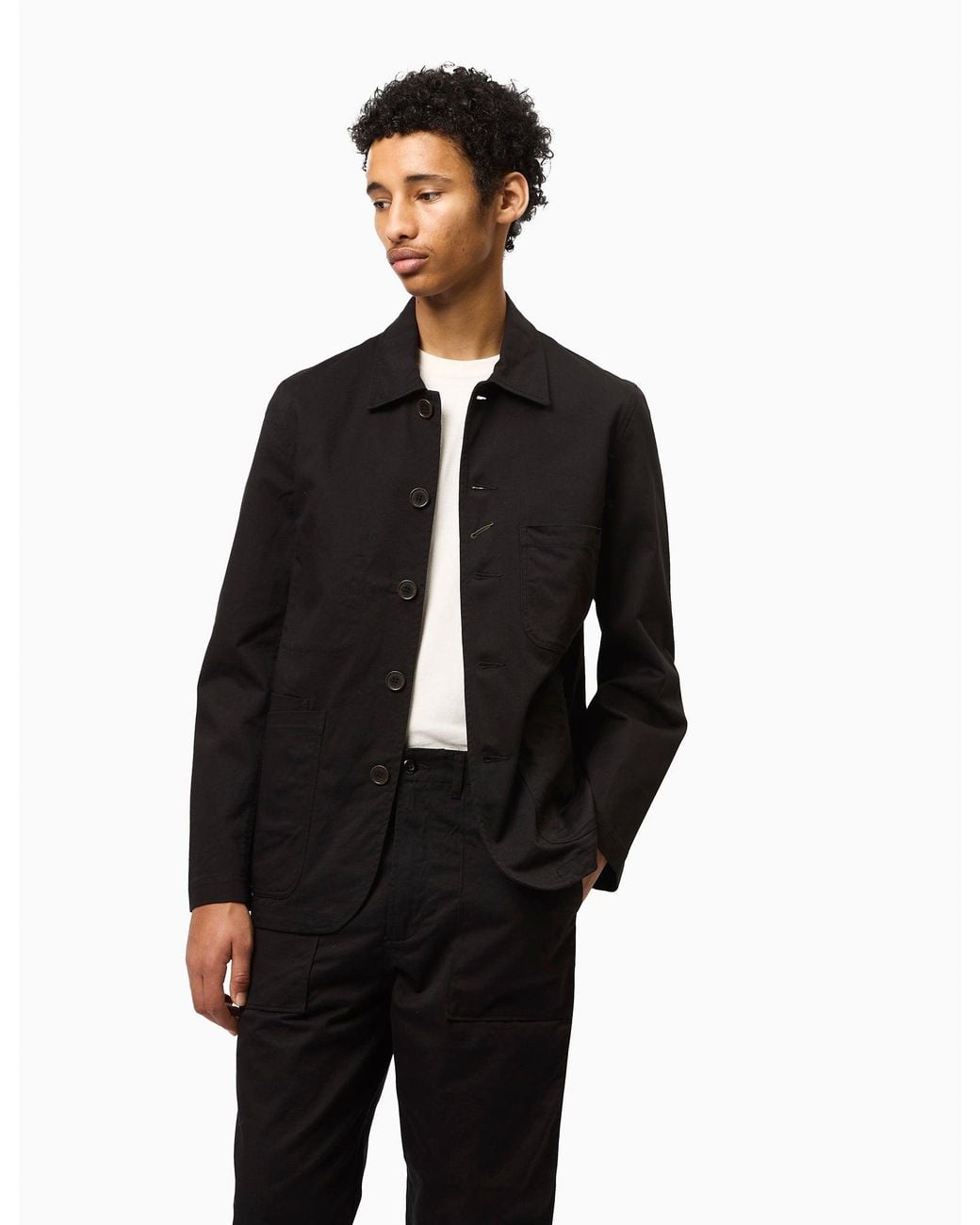 Universal Works Black Bakers Jacket (Twill) for men