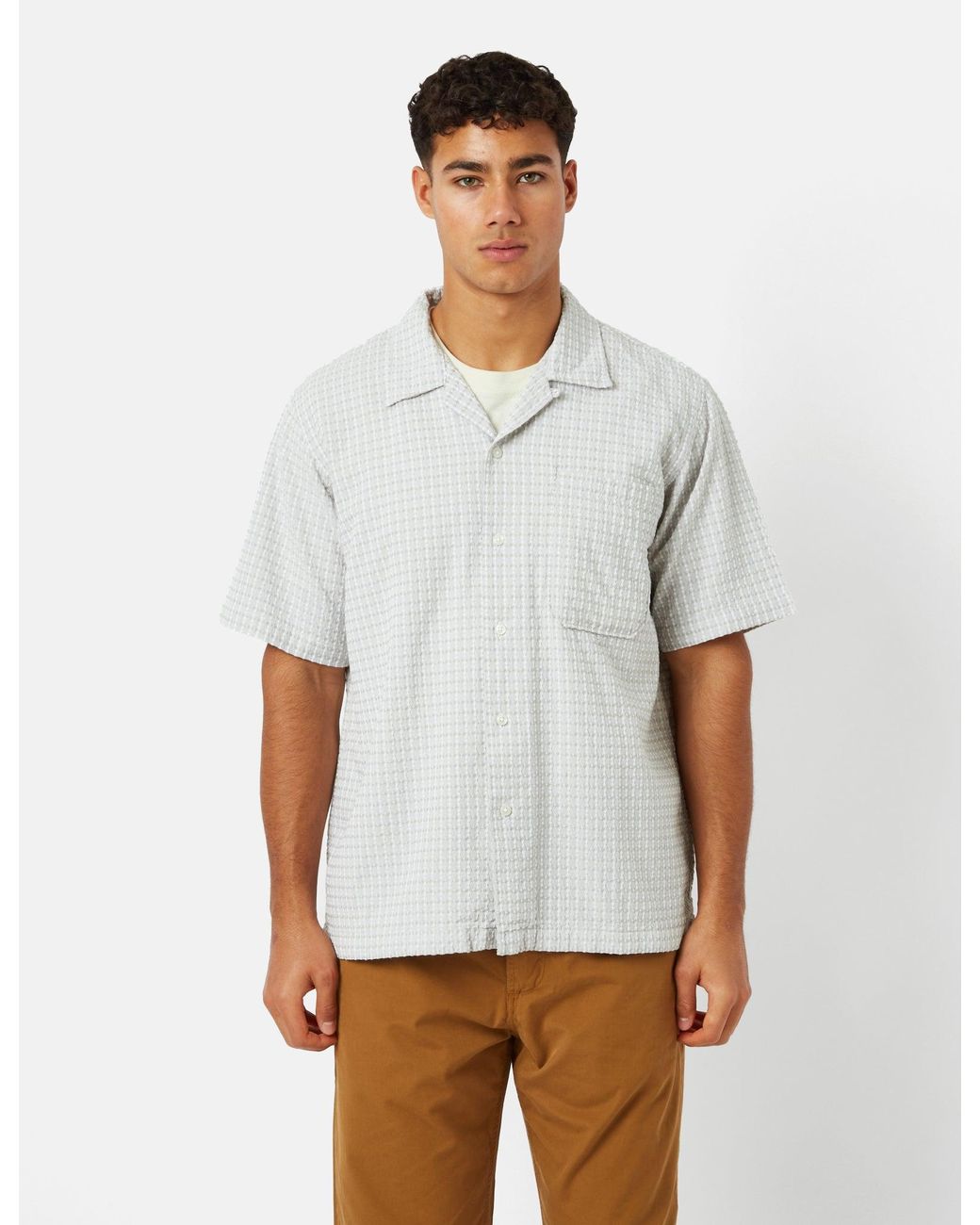 Universal Works Camp Shirt (delos Cotton) in White for Men Lyst